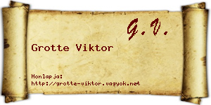 Grotte Viktor névjegykártya